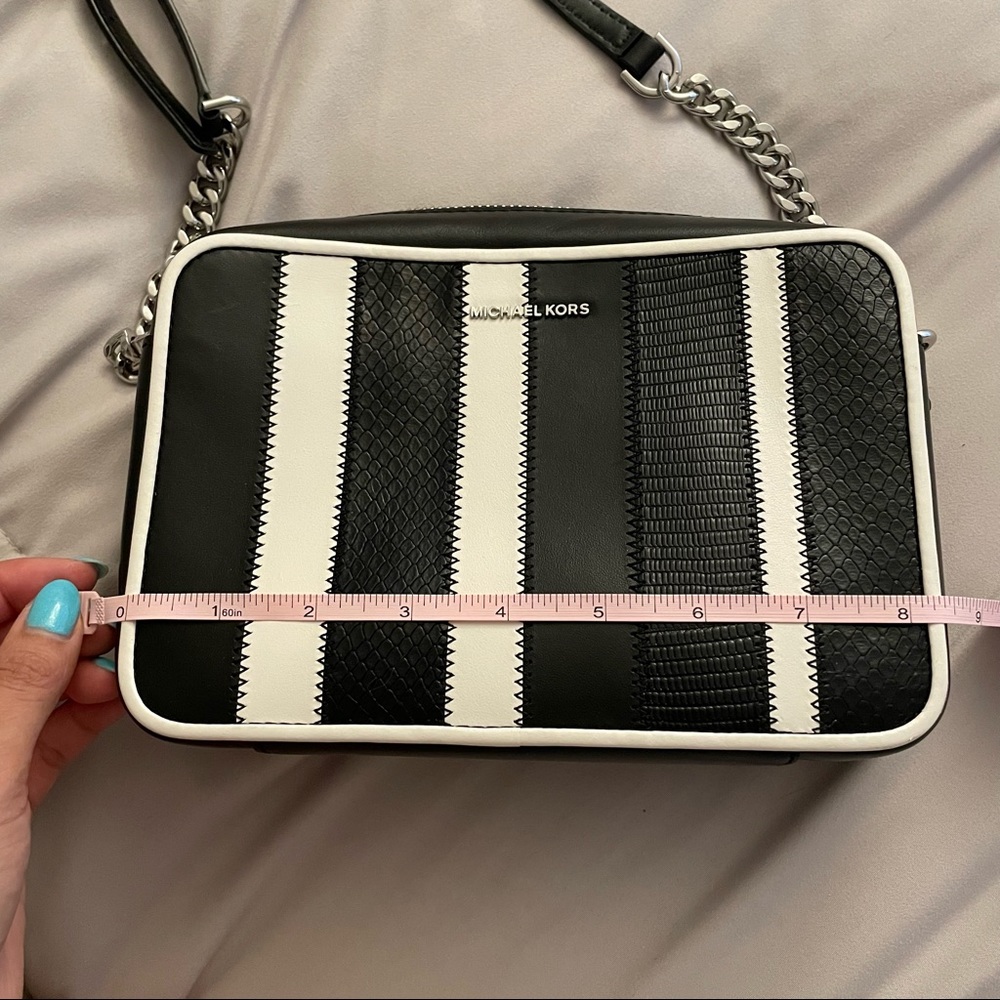 Ginny Medium Striped Leather Crossbody Bag